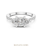 Load image into Gallery viewer, Maylaya Gems east-west marquise pave lab-grown diamond ring in white gold