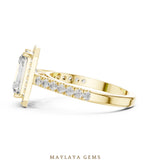 Load image into Gallery viewer, Maylaya Gems radiant halo lab-grown diamond ring in yellow gold