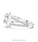 Load image into Gallery viewer, Maylaya Gems round square halo split shank lab-grown diamond ring in white gold