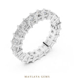 Load image into Gallery viewer, Maylaya Gems princess shared prong eternity band lab-grown diamond band in white gold