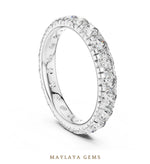 Load image into Gallery viewer, Maylaya Gems round v-set eternity band lab-grown diamond band in white gold