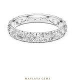 Load image into Gallery viewer, Maylaya Gems round v-set eternity band lab-grown diamond band in white gold