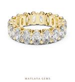 Load image into Gallery viewer, Maylaya Gems oval open gallery eternity band lab-grown diamond band in yellow gold