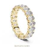 Load image into Gallery viewer, Maylaya Gems oval collet eternity band lab-grown diamond band in yellow gold