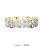 Load image into Gallery viewer, Maylaya Gems oval collet eternity band lab-grown diamond band in yellow gold