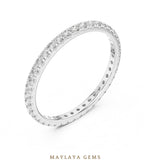 Load image into Gallery viewer, Maylaya Gems round fine eternity band lab-grown diamond band in white gold