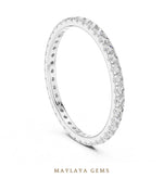 Load image into Gallery viewer, Maylaya Gems round fine eternity band lab-grown diamond band in white gold