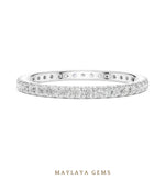 Load image into Gallery viewer, Maylaya Gems round fine eternity band lab-grown diamond band in white gold