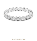 Load image into Gallery viewer, Maylaya Gems round collet eternity band lab-grown diamond band in white gold