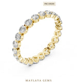 Load image into Gallery viewer, Maylaya Gems round collet eternity band lab-grown diamond band in yellow gold