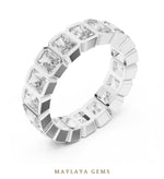 Load image into Gallery viewer, Maylaya Gems radiant bezel eternity band lab-grown diamond band in white gold
