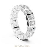 Load image into Gallery viewer, Maylaya Gems radiant bezel eternity band lab-grown diamond band in white gold