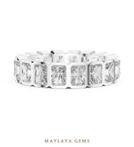 Load image into Gallery viewer, Maylaya Gems radiant bezel eternity band lab-grown diamond band in white gold