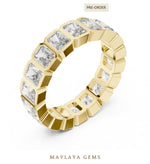 Load image into Gallery viewer, Maylaya Gems radiant bezel eternity band lab-grown diamond band in yellow gold