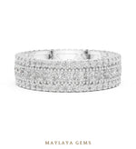 Load image into Gallery viewer, Maylaya Gems princess round lattice eternity band lab-grown diamond band in white gold