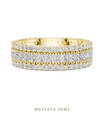 Load image into Gallery viewer, Maylaya Gems princess round lattice eternity band lab-grown diamond band in yellow gold
