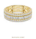 Load image into Gallery viewer, Maylaya Gems princess round lattice eternity band lab-grown diamond band in yellow gold