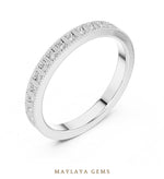 Load image into Gallery viewer, Maylaya Gems round milgrain eternity band lab-grown diamond band in white gold