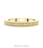 Load image into Gallery viewer, Maylaya Gems round milgrain eternity band lab-grown diamond band in yellow gold