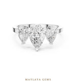 Load image into Gallery viewer, Maylaya Gems pear trilogy lab-grown diamond ring in white gold
