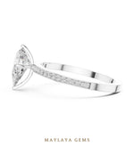 Load image into Gallery viewer, Maylaya Gems pear fine pavé lab-grown diamond ring in white gold