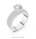 Load image into Gallery viewer, Maylaya Gems round wide pavé lab-grown diamond ring in white gold