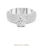 Load image into Gallery viewer, Maylaya Gems round wide pavé lab-grown diamond ring in white gold