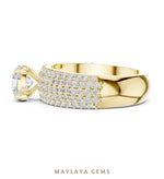 Load image into Gallery viewer, Maylaya Gems round wide pavé lab-grown diamond ring in yellow gold