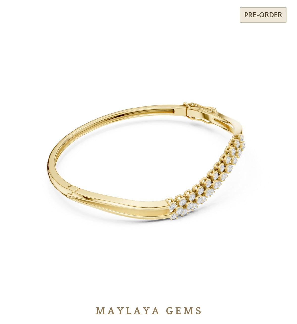 Maylaya gems lab grown diamond bracelet in yellow gold