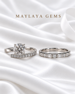 Load image into Gallery viewer, Maylaya Gems MG-CR-05 — white wedding couple-ring presentation