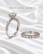 Load image into Gallery viewer, Maylaya Gems MG-CR-30 — white wedding couple-ring presentation