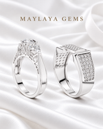 Load image into Gallery viewer, Maylaya Gems MG-PO-09 — white wedding couple-ring presentation