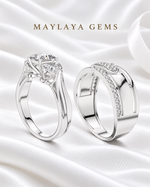 Load image into Gallery viewer, Maylaya Gems MG-PO-10 — white wedding couple-ring presentation