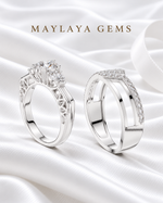 Load image into Gallery viewer, Maylaya Gems MG-PO-11 — white wedding couple-ring presentation