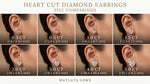 Load image into Gallery viewer, Maylaya Gems heart diamond earring size reference — carat weight per stone and approximate millimetre dimensions, not total pair weight.