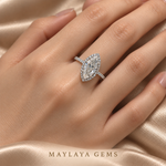 Load image into Gallery viewer, Maylaya Gems M02B ring worn on a model's hand — realistic angle and fit