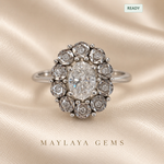Load image into Gallery viewer, Maylaya Gems M060 oval diamond halo ring — front view from verified M060 Drive folder