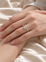 Load image into Gallery viewer, Maylaya Gems M083A oval diamond ring in yellow gold worn naturally on a female model hand