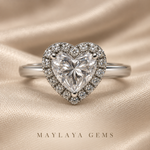 Load image into Gallery viewer, Maylaya Gems M119 heart diamond ring — rendered front view