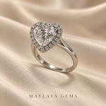 Load image into Gallery viewer, Maylaya Gems M119 heart diamond ring — rendered angled view