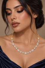 Load image into Gallery viewer, Maylaya Gems 18.78 ct Mixed-Cut Lab-Grown Diamond Necklace — AI-generated young adult model in eveningwear / ภาพจำลองนางแบบสวมเครื่องประดับด้วย AI