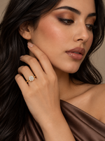 Load image into Gallery viewer, Maylaya Gems 9K Gold 2.06 ct Round Lab-Grown Diamond Ring — Stk38 — AI-generated young adult model in eveningwear / ภาพจำลองนางแบบสวมเครื่องประดับด้วย AI