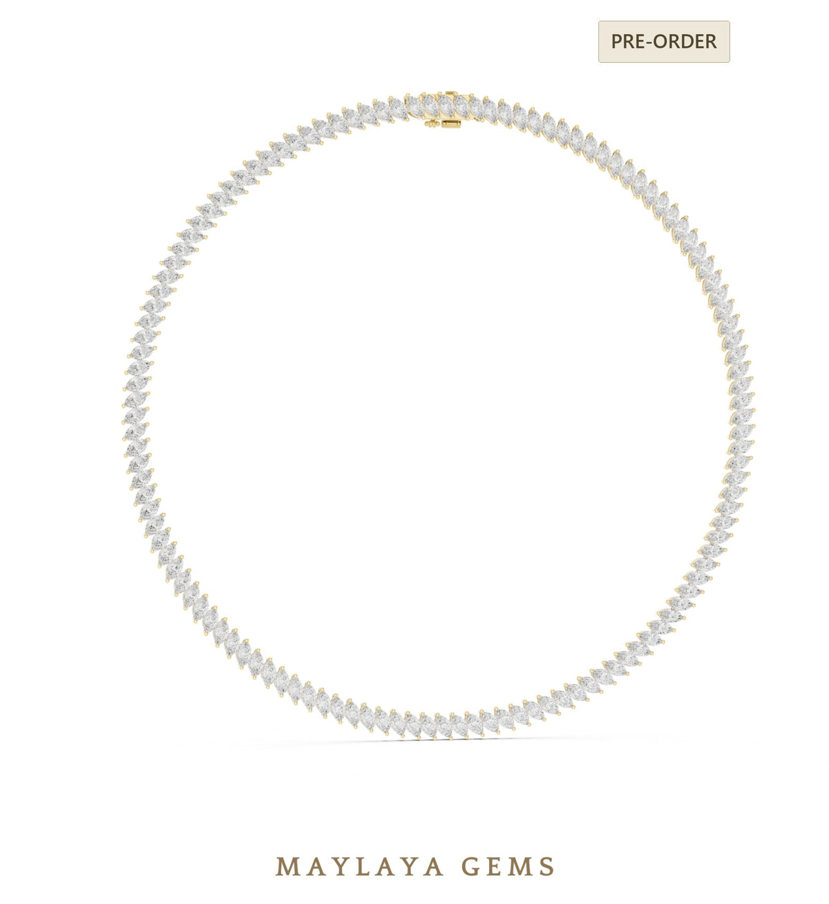 Maylaya gems necklace in yellow gold