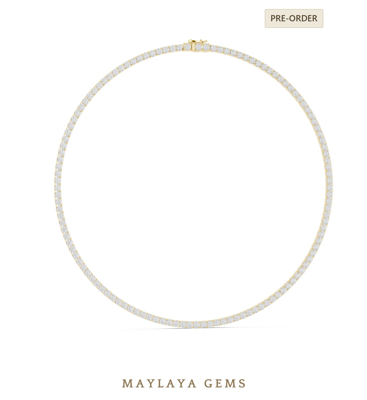 Maylaya gems necklace in yellow gold