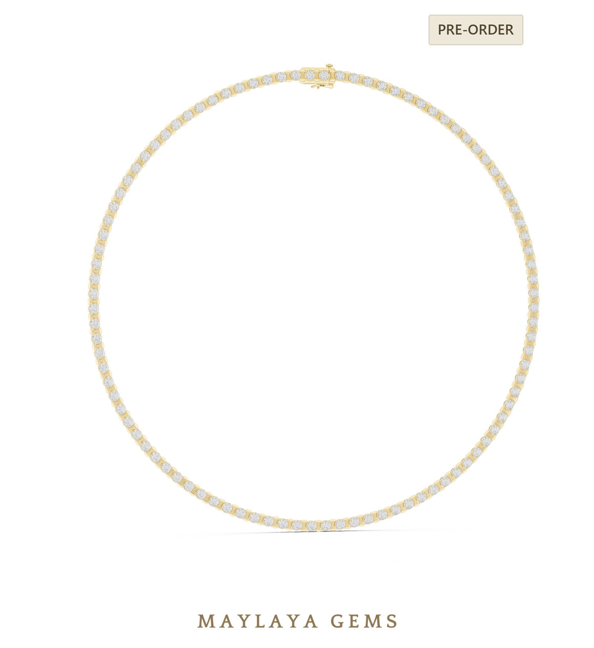 Maylaya gems necklace in yellow gold