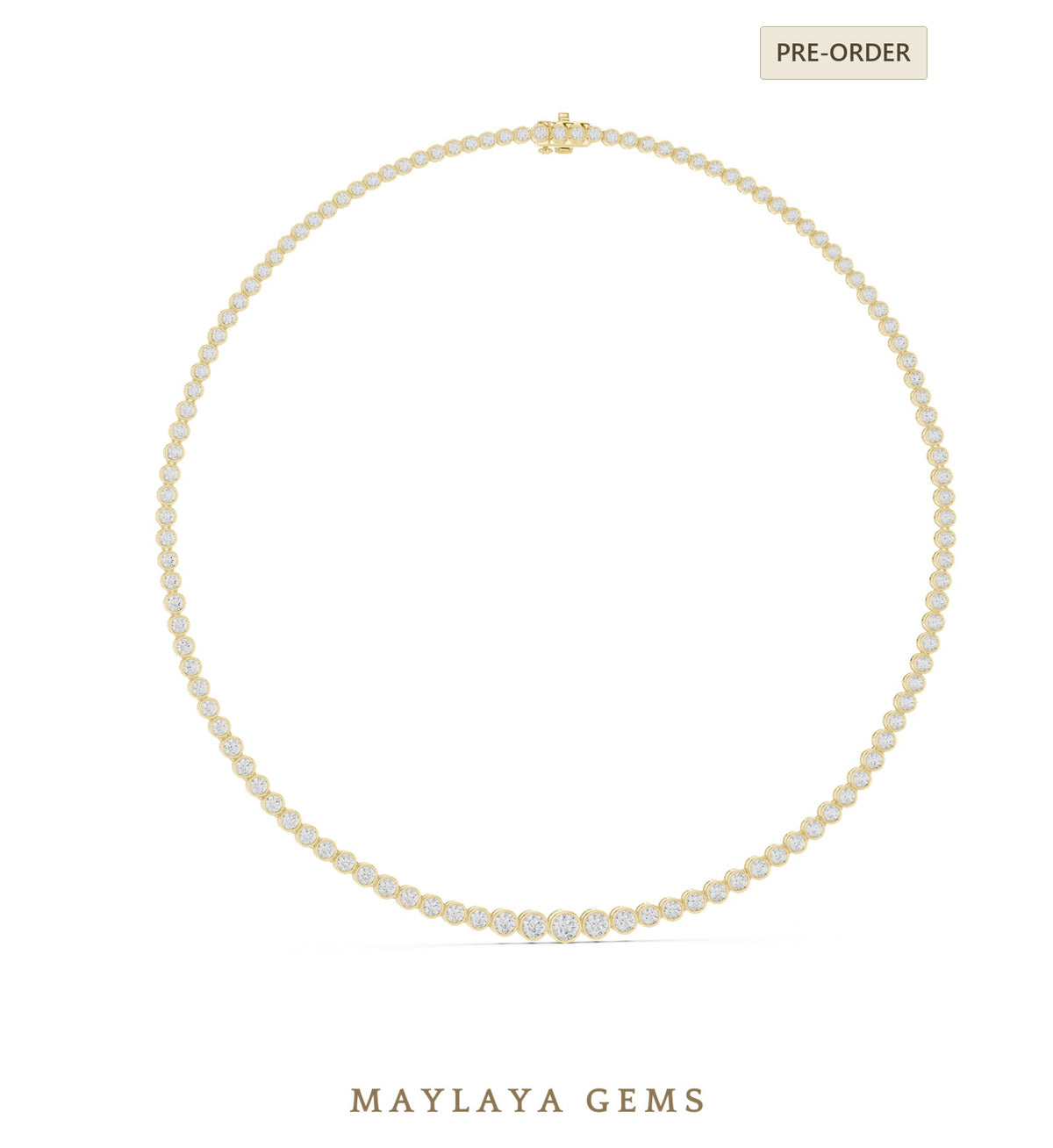 Maylaya gems necklace in yellow gold