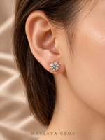 Load image into Gallery viewer, Maylaya Gems Stk 69 earrings worn on a model's ear