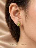 Load image into Gallery viewer, Maylaya Gems Stk id-129 earrings worn on a model's ear