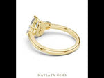 Load and play video in Gallery viewer, 1.53 ct Pear Trilogy Lab-Grown Diamond Ring | Yellow Gold | Maylaya Gems