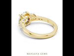 Load and play video in Gallery viewer, 2.272 ct Round Marquise Trilogy Lab-Grown Diamond Ring | Yellow Gold | Maylaya Gems
